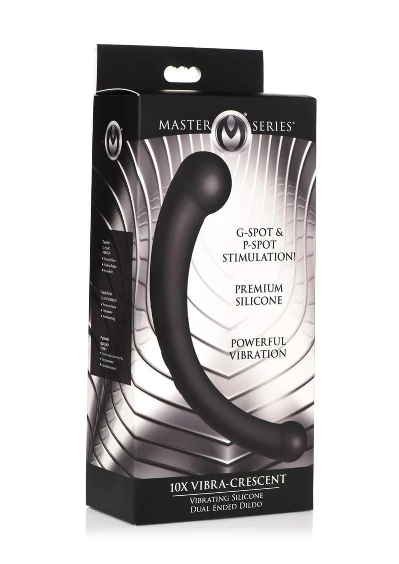 Vibra-Crescent Vibrating Silicone Dual-Ended Dildo - Image 8