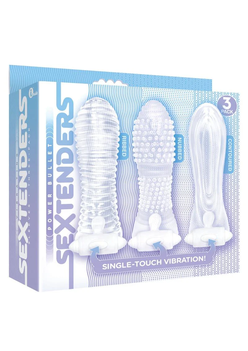 Vibrating Sextenders 3-Pack Ribbed - Nubbed and Contoured Sleeves - Image 2