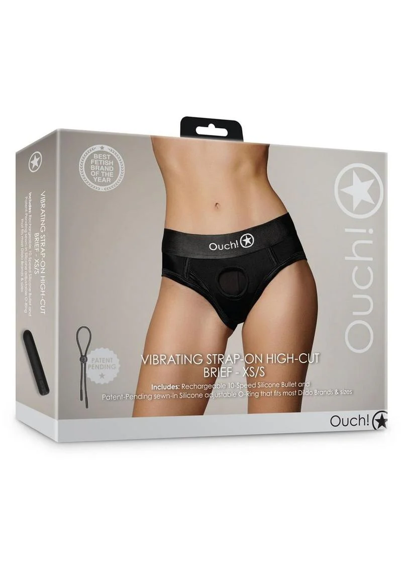 Vibrating Strap-On High Cut Brief With Rechargeable Bullet - Image 10