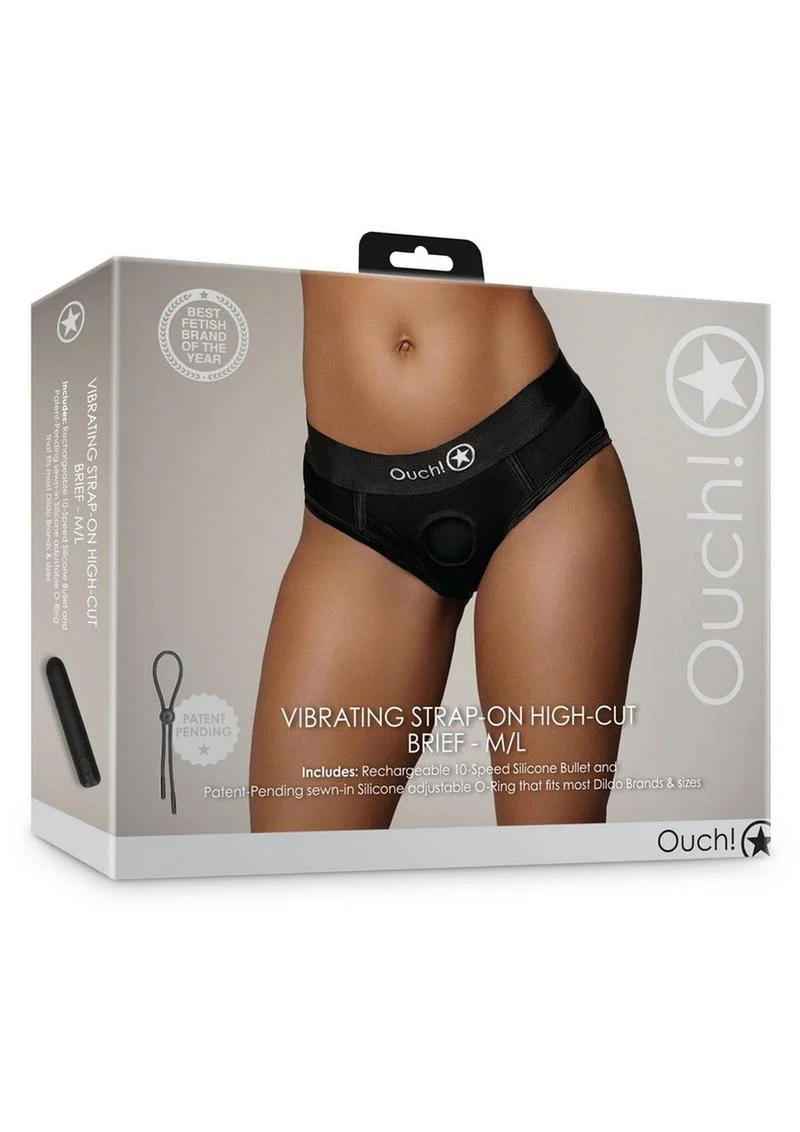 Vibrating Strap-On High Cut Brief With Rechargeable Bullet - Image 11