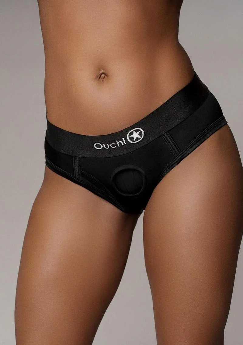 Vibrating Strap-On High Cut Brief With Rechargeable Bullet - Image 4