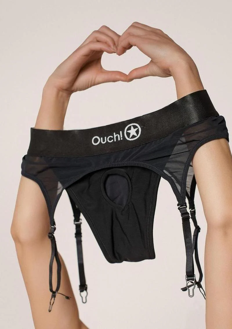 Vibrating Strap-On Thong with Adjustable Garters - Image 3