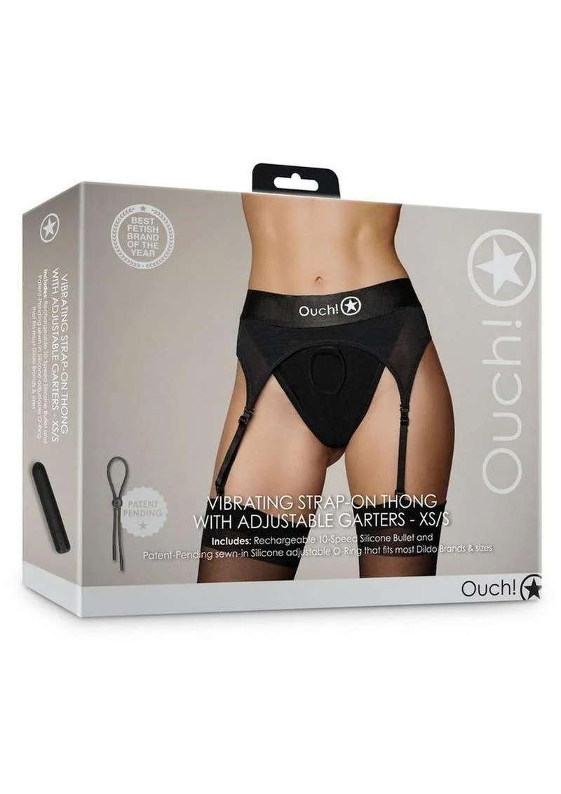 Vibrating Strap-On Thong with Adjustable Garters - Image 7