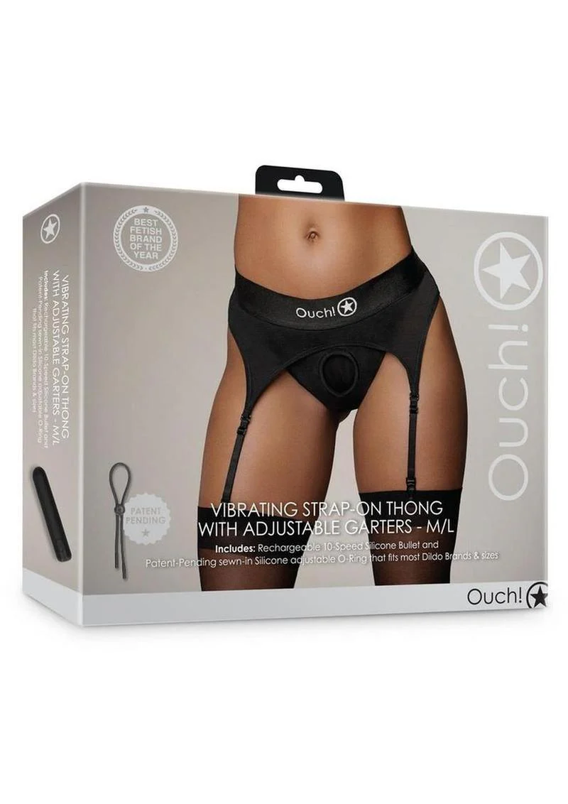 Vibrating Strap-On Thong with Adjustable Garters - Image 8
