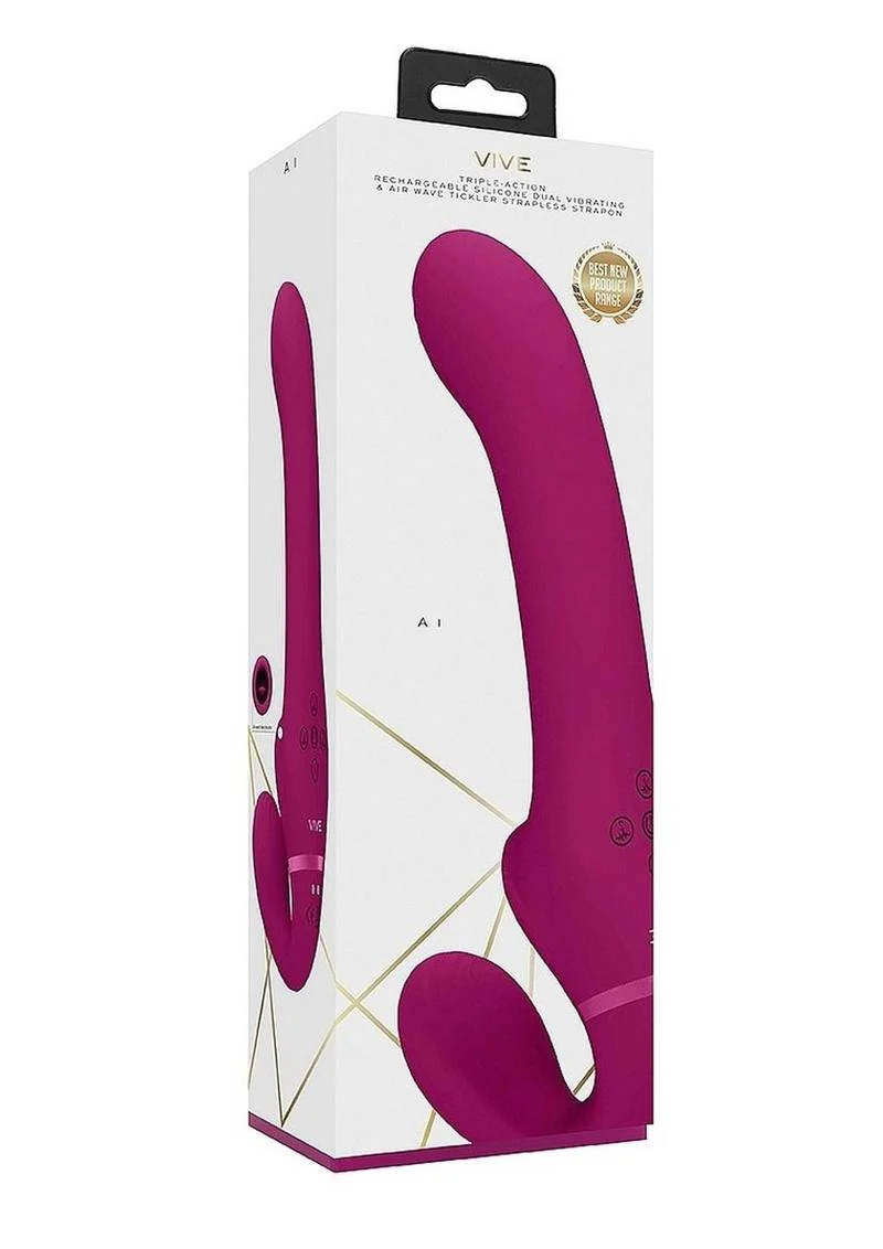 Vive AI Rechargeable Silicone Dual-Motor Strapless Strap-On - Image 7