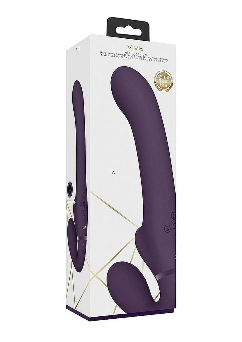 Vive AI Rechargeable Silicone Dual-Motor Strapless Strap-On - Image 8