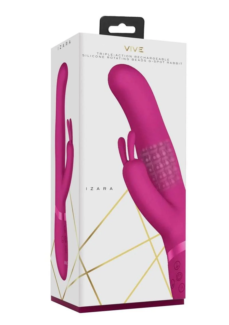 Vive Izara Triple-Action Rotating Beaded G-Spot Rabbit Vibrator - Image 8