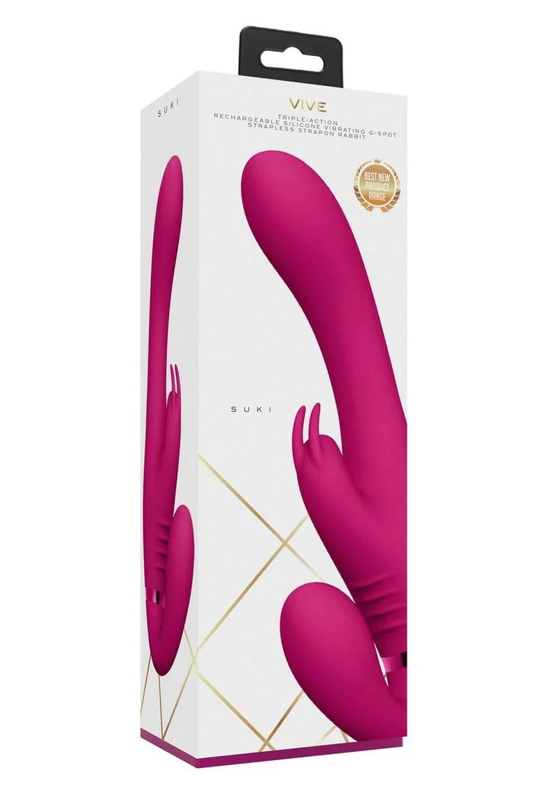 Vive Suki Rechargeable Silicone Vibrating Strapless Strap-On Rabbit - Image 7