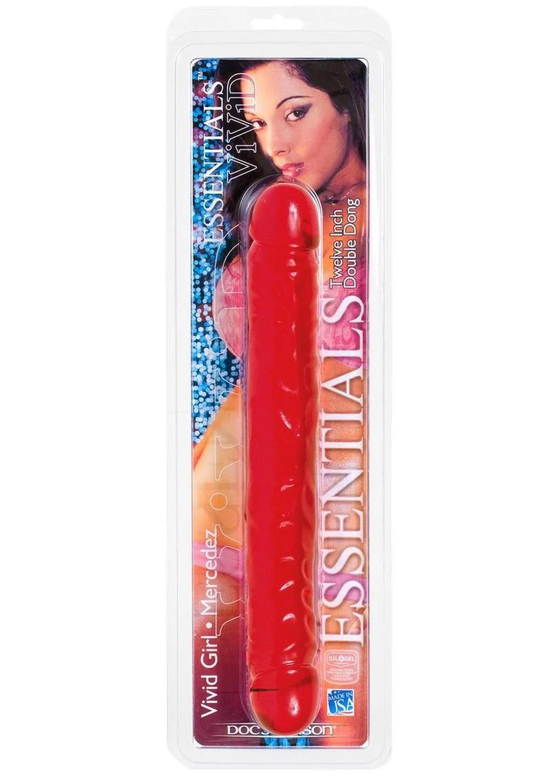 Vivid Essentials Mercedez 12″ Red Double Dildo - Image 3
