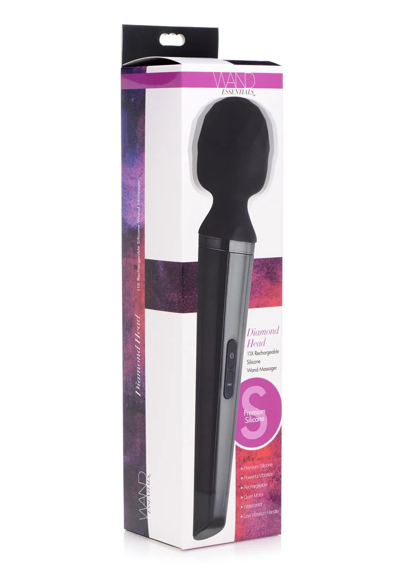 Wand Essentials Diamond Head Rechargeable Silicone Wand Massager - Image 4
