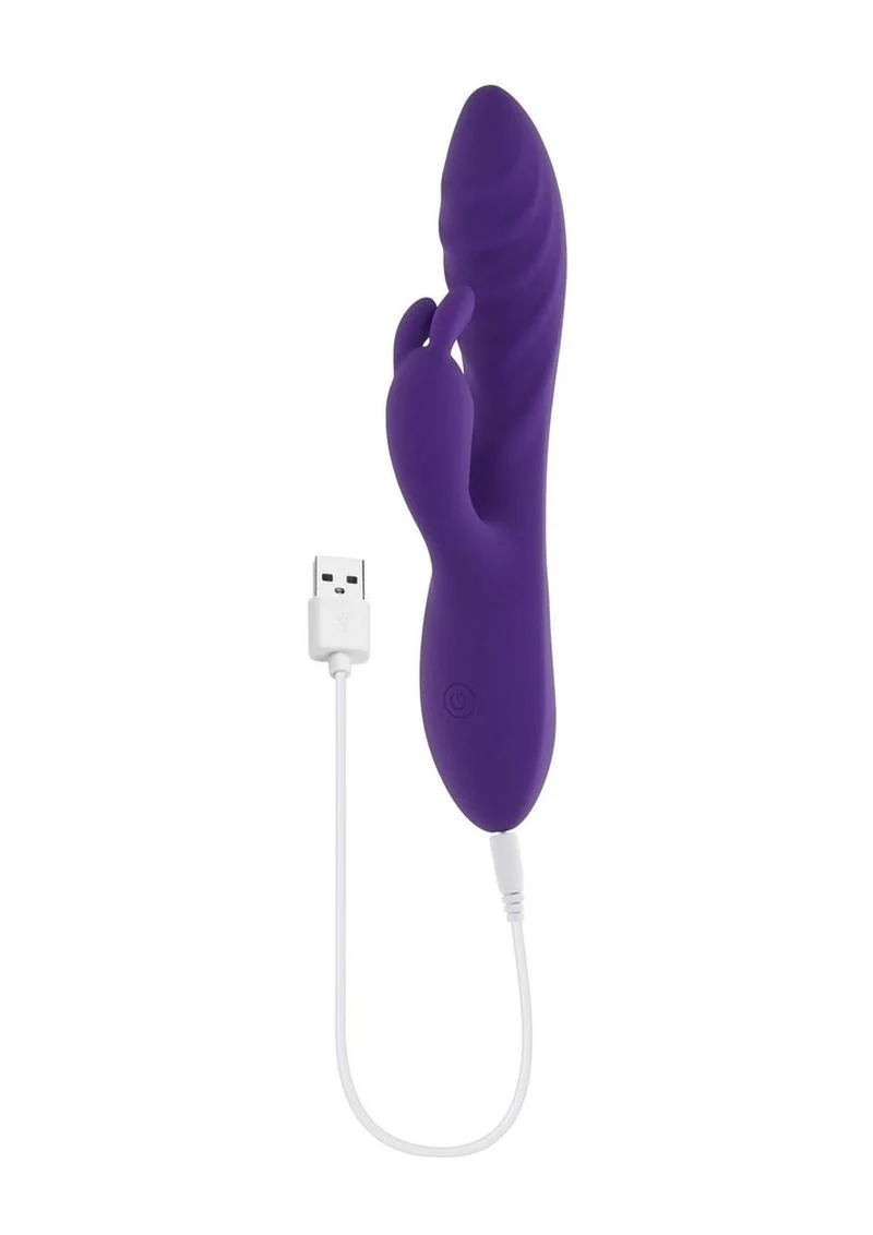 Wavy Rabbit Rechargeable Silicone Dual Motor Rabbit Vibrator - Image 3