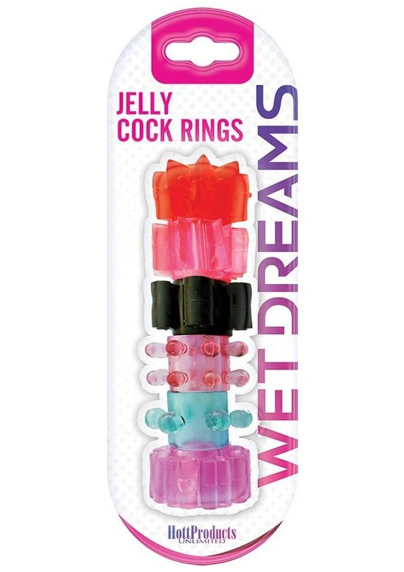 Wet Dreams Jelly Cock Rings Pack Assorted Colors - Image 2