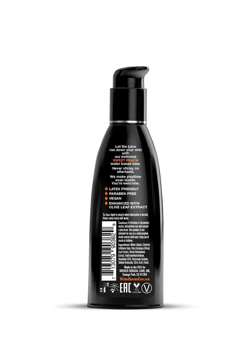 Wicked Aqua Sweet Peach Flavored Water Based Lubricant - Image 3