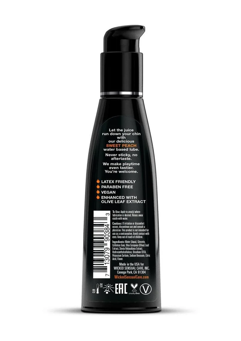 Wicked Aqua Sweet Peach Flavored Water Based Lubricant - Image 4