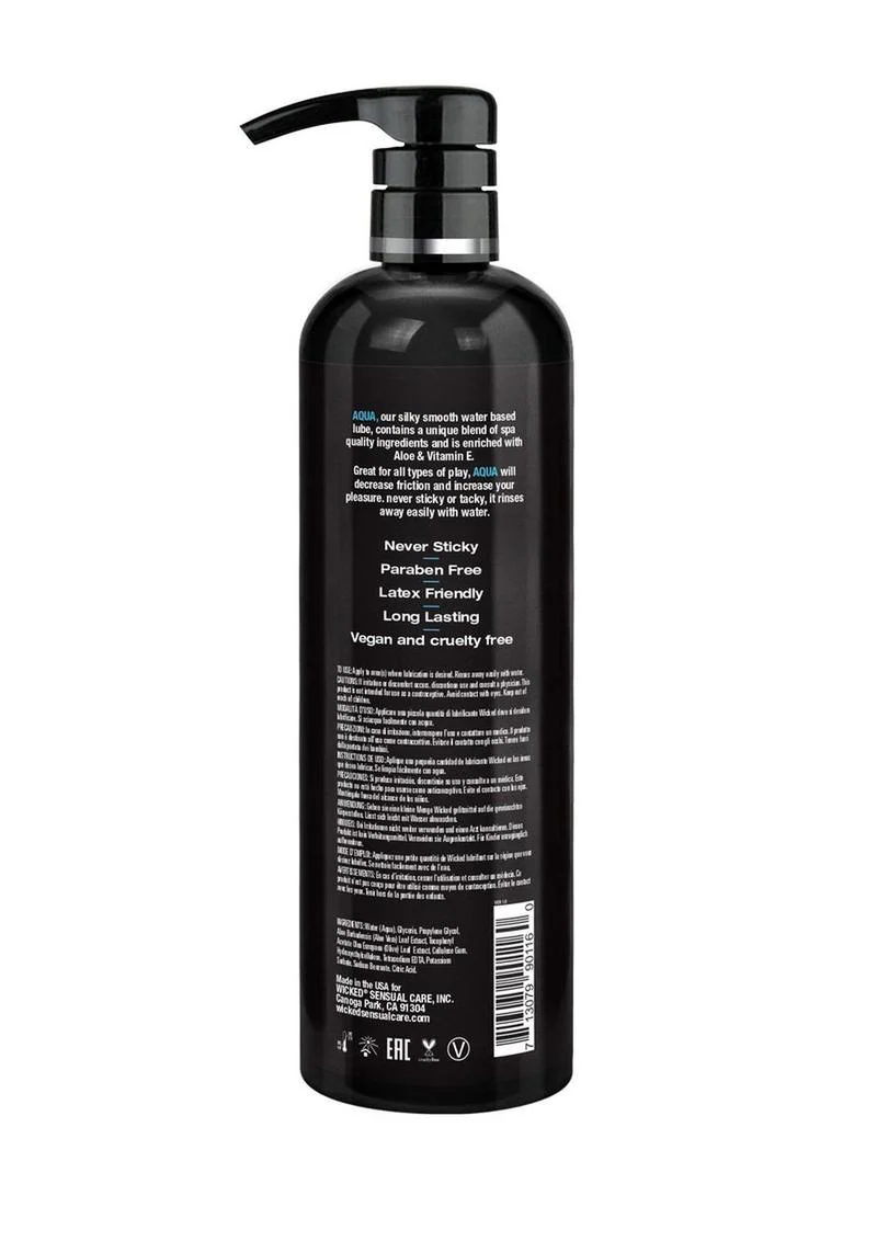 Wicked Aqua Water Based Intimate Lubricant Fragrance Free - Image 3