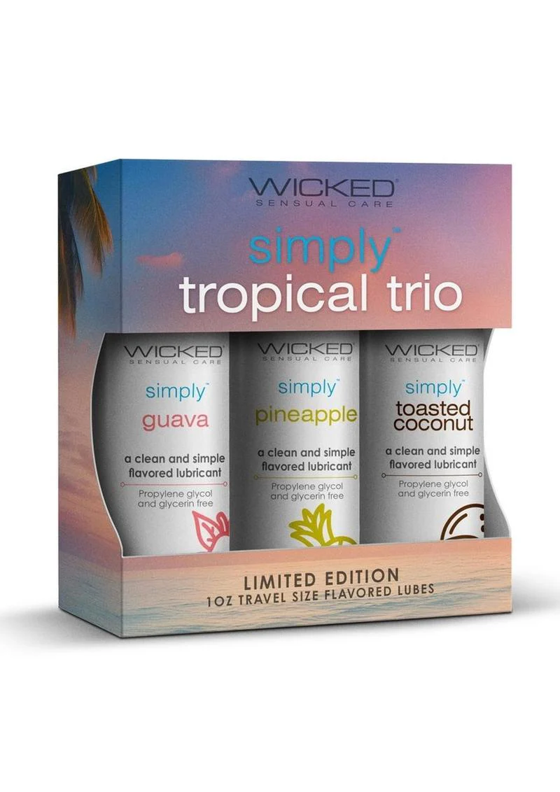 Wicked Simply Tropical Trio Flavored Lubricant Set 3 Flavors - Image 3