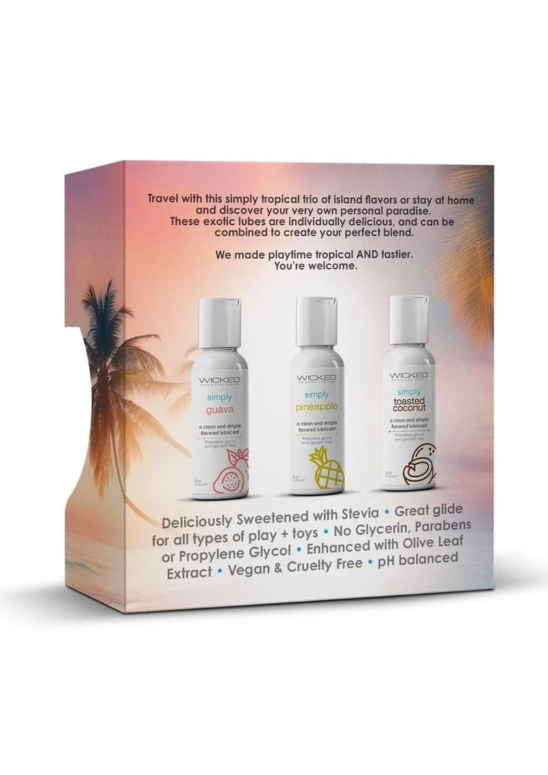 Wicked Simply Tropical Trio Flavored Lubricant Set 3 Flavors - Image 4