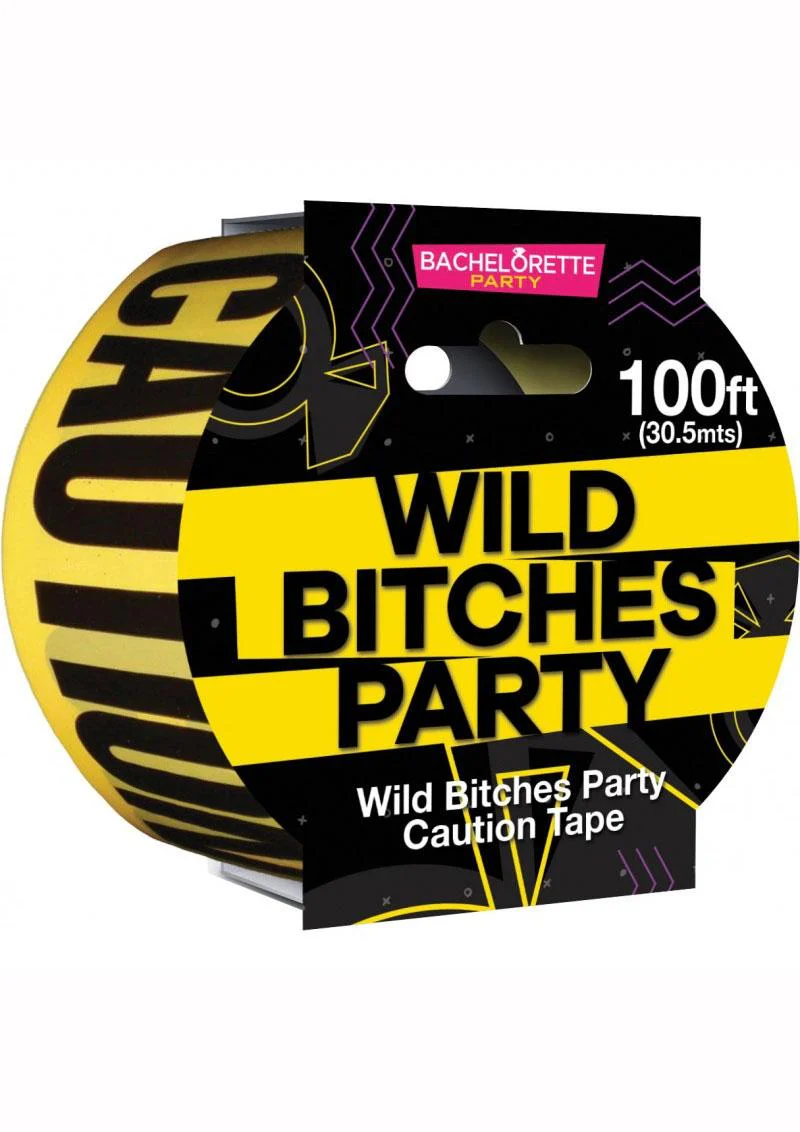 Wild Bitches Party Caution Tape 100ft Yellow and Black - Image 2