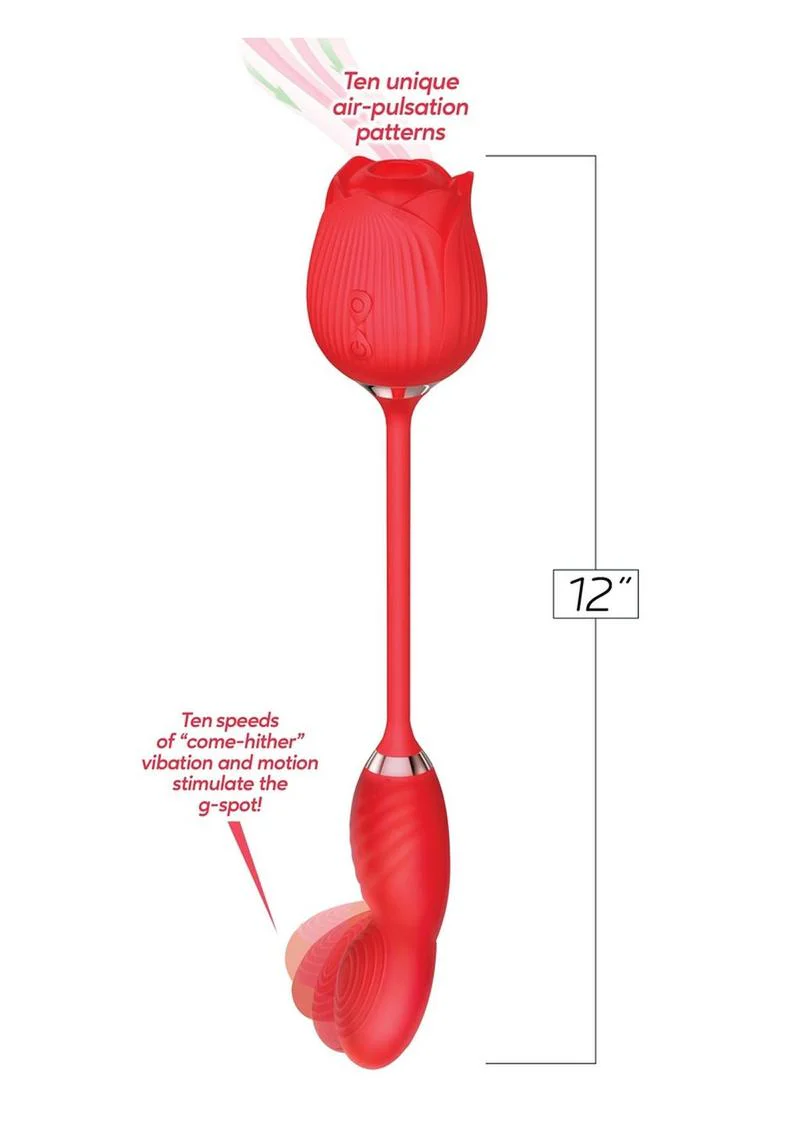 Wild Rose Come Hither And Suction Rechargeable Dual Stimulator