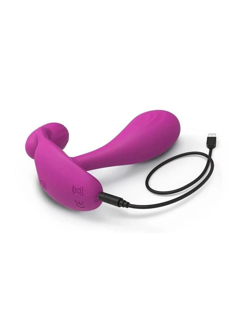 Witty Rechargeable Vibrator With Clitoral Stimulator - Image 3
