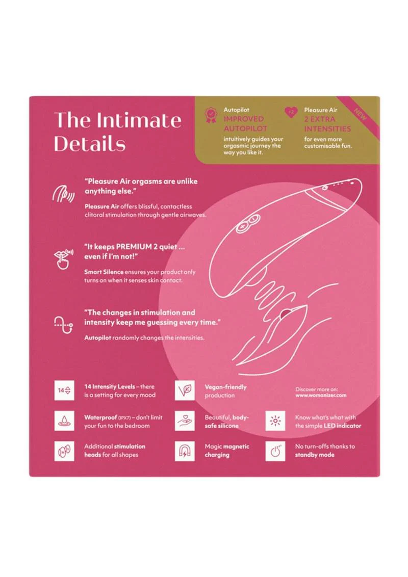 Womanizer Premium 2 Rechargeable Silicone Clitoral Stimulator - Image 12