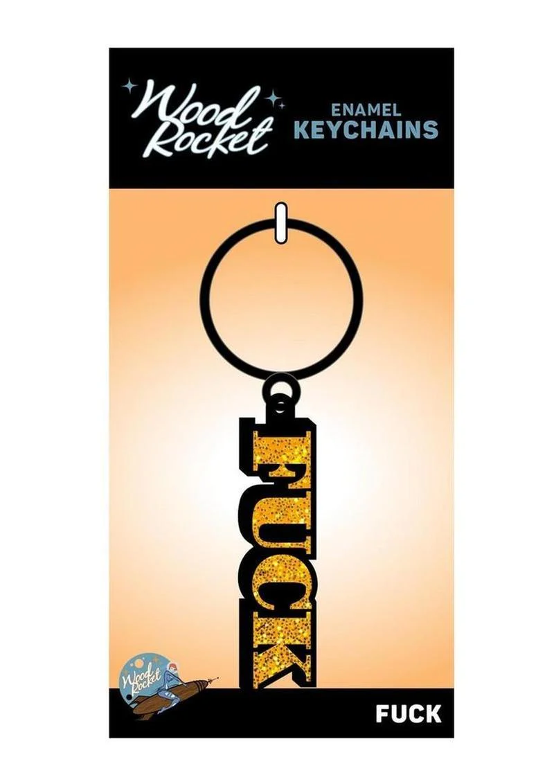 Wood Rocket F*** Enamel Keychain - Image 2