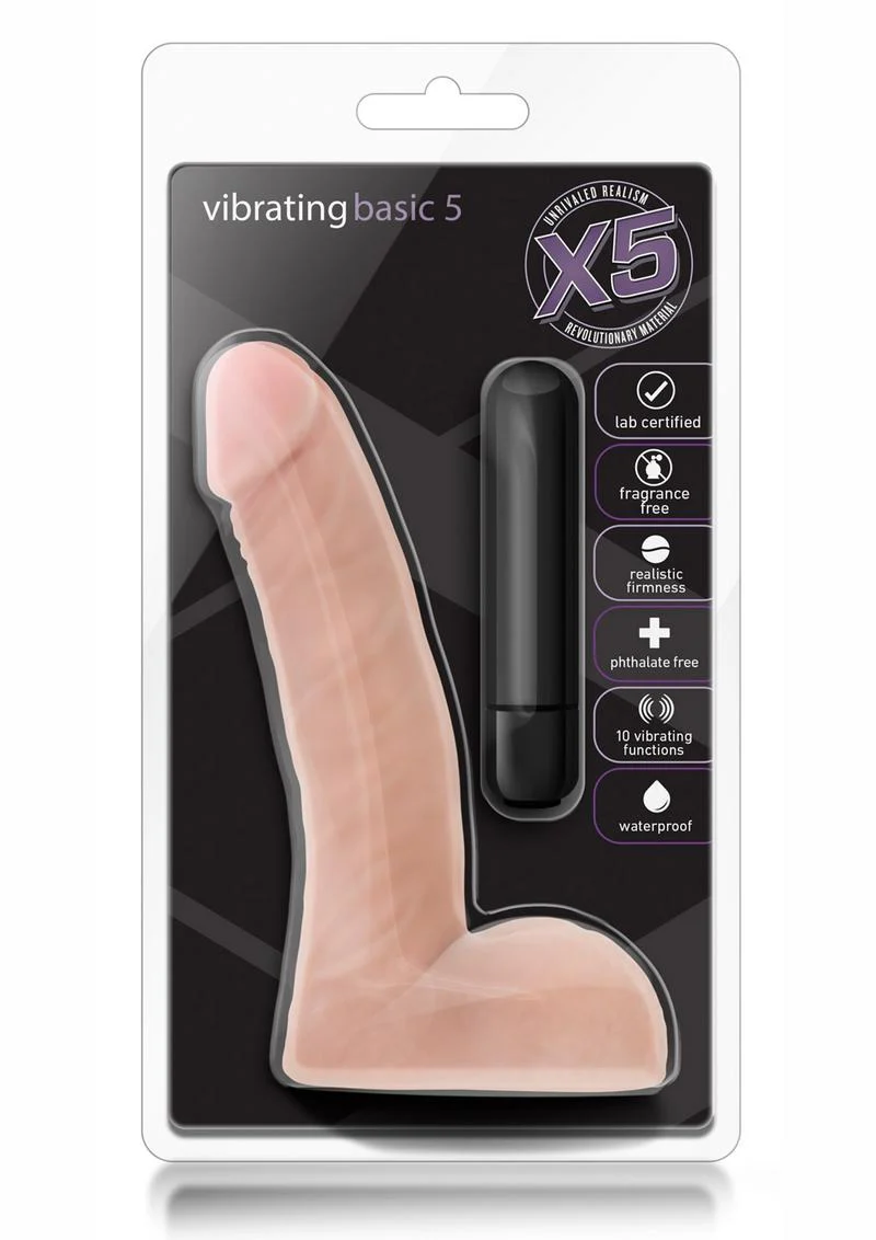 X5 Vibrating Basic Vibrating Dildo with Balls - Image 4
