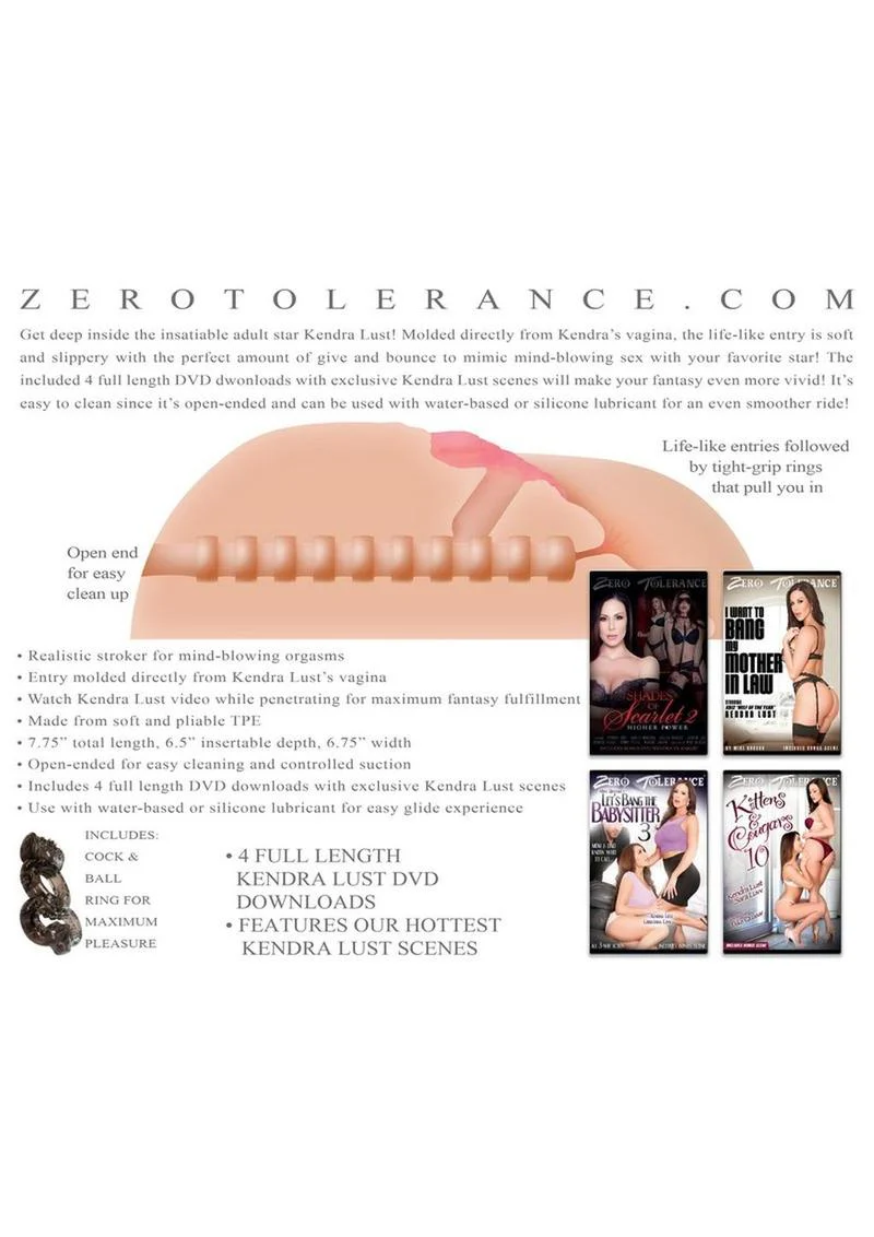 Zero Tolerance Kendra Lust Life-Size Vagina Stroker with Ass Masturbator Kit - Image 3