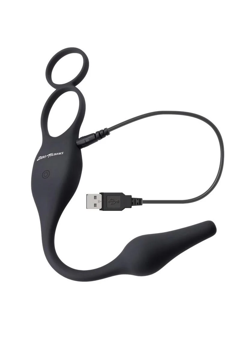 Zero Tolerance Plug And Tug Rechargeable Silicone Anal Plug and Cock Ring - Image 3