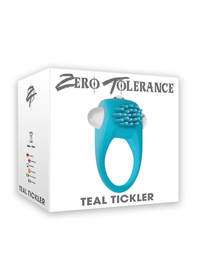 Zero Tolerance Teal Tickler Rechargeable Silicone Vibrating Cock Ring - Image 4