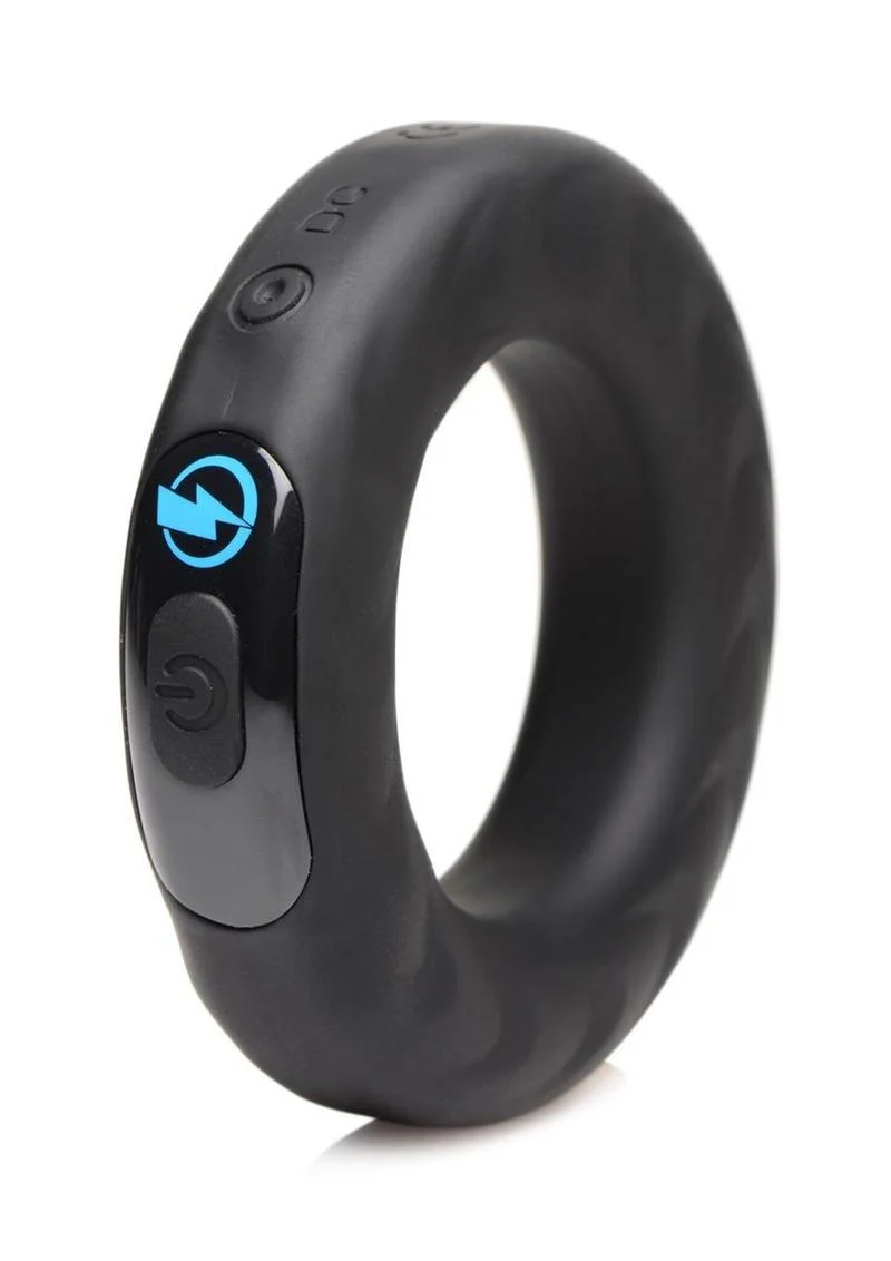Zeus E-Stim Pro Vibrating And E-Stim Rechargeable Silicone Cock Ring - Image 2