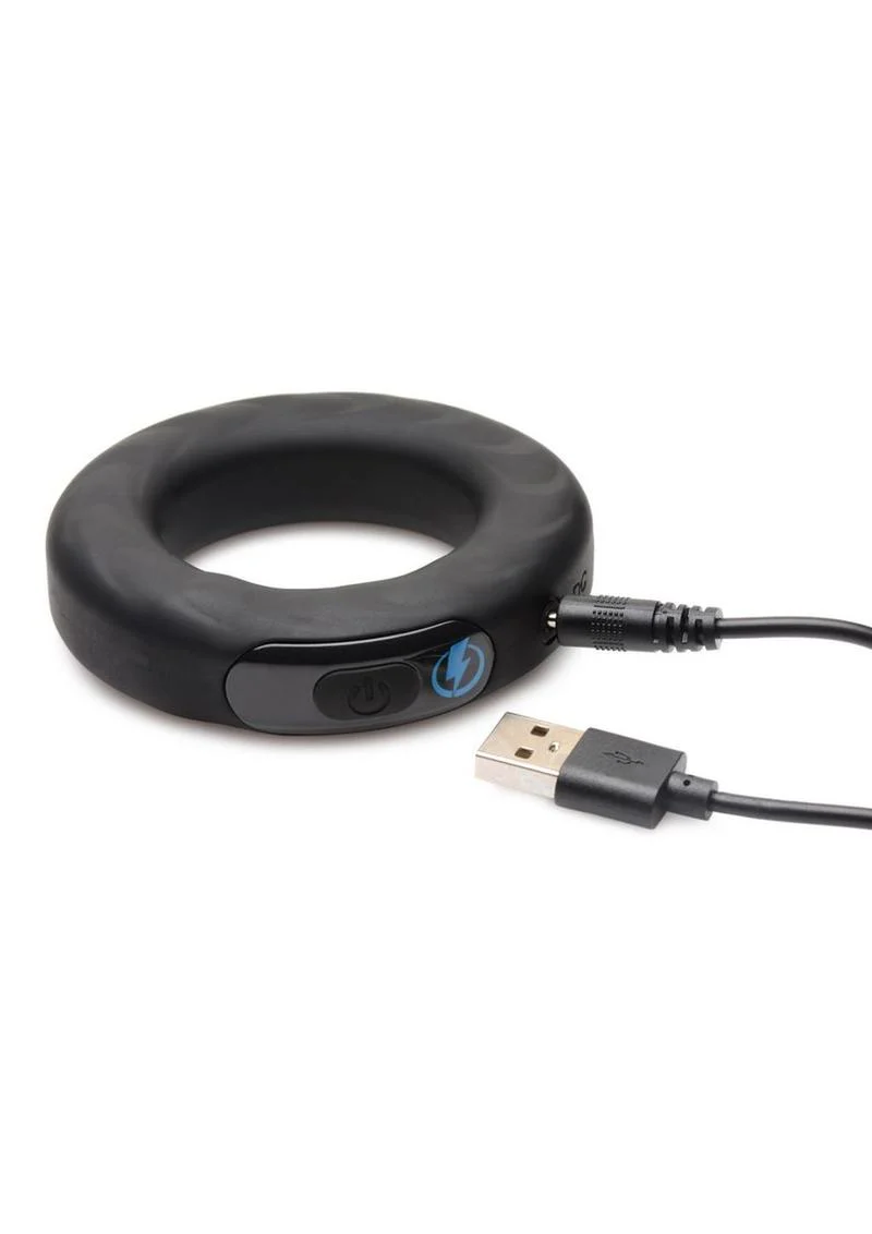 Zeus E-Stim Pro Vibrating And E-Stim Rechargeable Silicone Cock Ring - Image 3