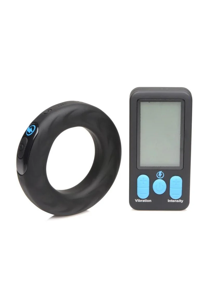 Zeus E-Stim Pro Vibrating And E-Stim Rechargeable Silicone Cock Ring - Image 4