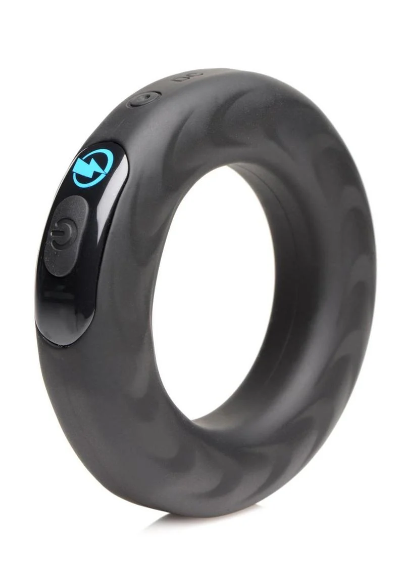 Zeus E-Stim Pro Vibrating And E-Stim Rechargeable Silicone Cock Ring - Image 5