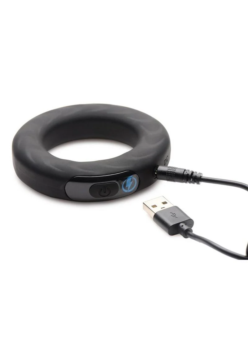 Zeus E-Stim Pro Vibrating And E-Stim Rechargeable Silicone Cock Ring - Image 6