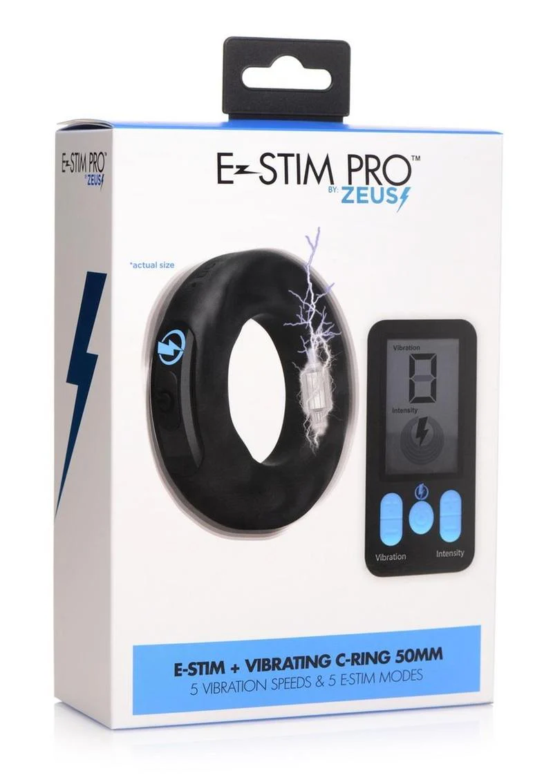 Zeus E-Stim Pro Vibrating And E-Stim Rechargeable Silicone Cock Ring - Image 7