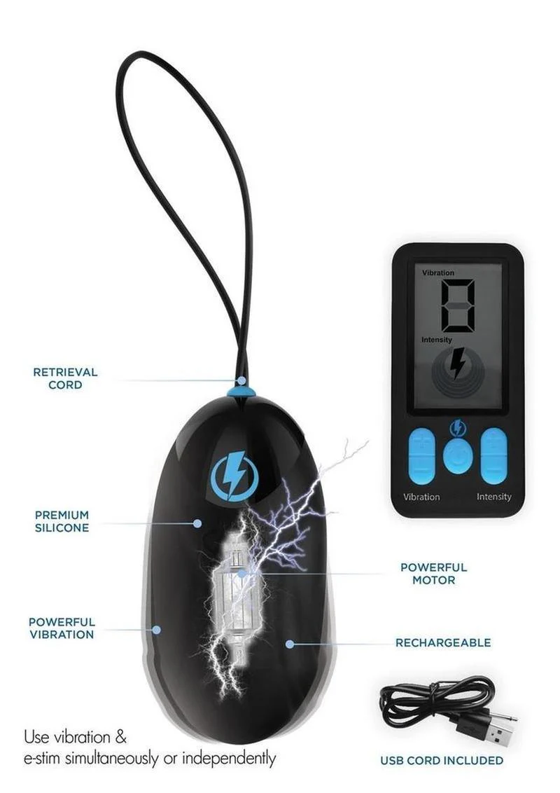Zeus E-Stim Silicone Egg Vibration with Remote Control - Image 3