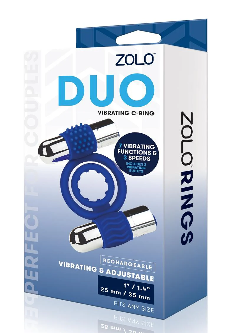 Zolo Duo Adjustable Rechargeable And Waterproof Vibrating C-Ring - Image 2