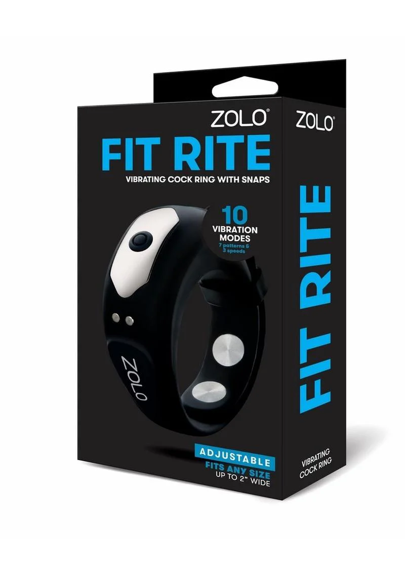 Zolo Fit Rite Vibrating Cock Ring With Snaps - Image 3