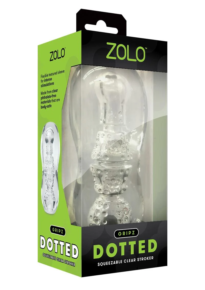 Zolo Gripz Dotted Squeezable Clear Stroker - Image 2