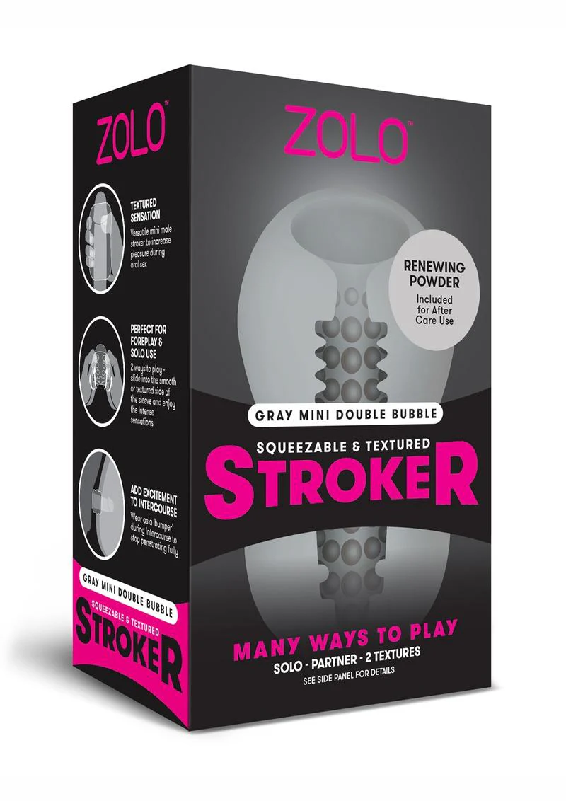 Zolo Mini Double Bubble Squeezable And Textured Masturbator - Image 3