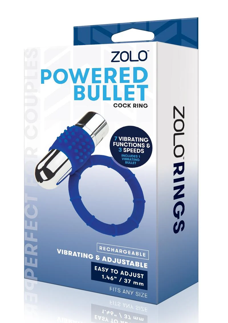 Zolo Powered Bullet Rechargeable Vibrating Adjustable Cock Ring - Image 2
